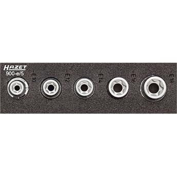 HAZET 900-E/5 Torx Profile Socket Set - Chrome-Plated/Polished