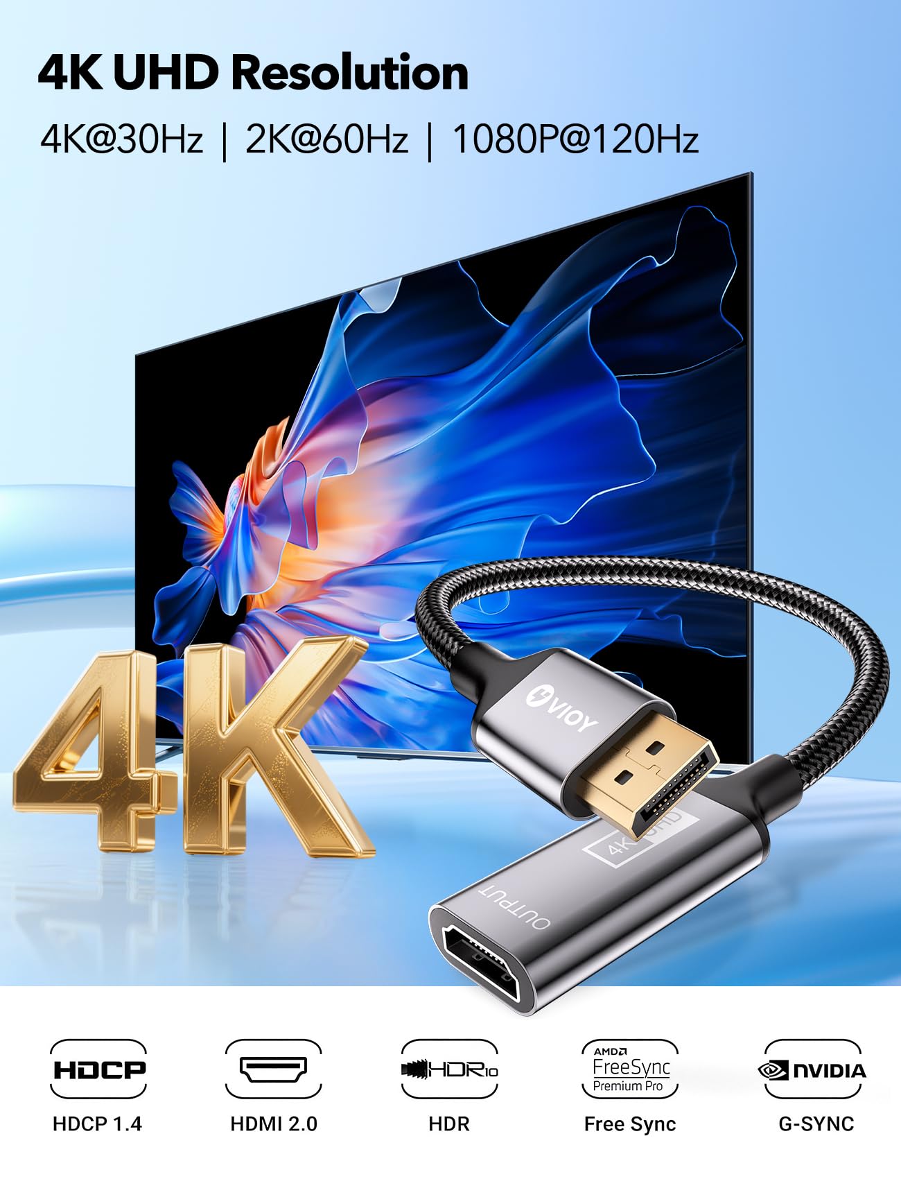 VIOY Lot de 5 adaptateurs Displayport vers HDMI