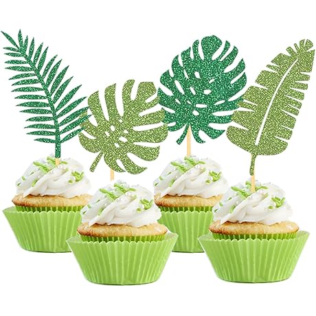 DIHAD Edible Palm Leaf Cupcake Toppers
