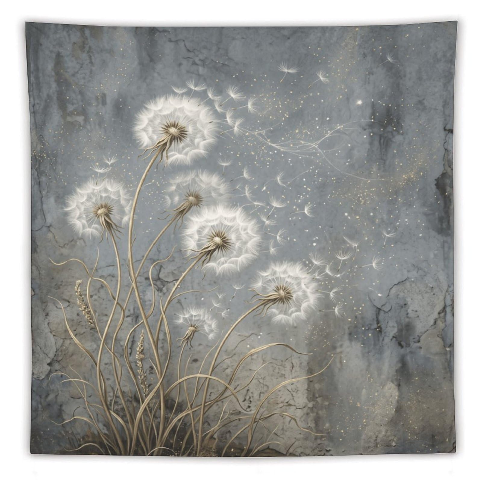 H3B8U2Y5 Dandelion Seed Field Wall Tapestry, Quiet Nature Study