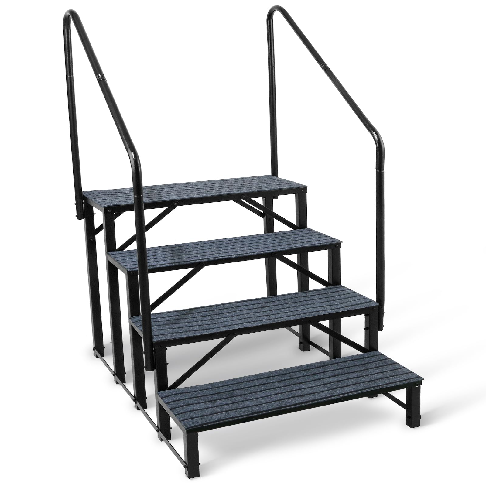 Buy RV Steps with Handrail Hot Tub Steps 3 Step Heavy Duty Steel