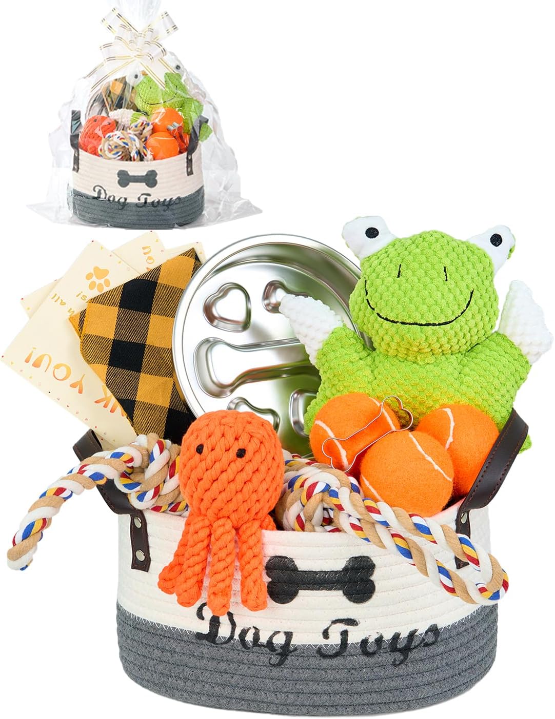 14Pcs New Puppy Gift Basket, Complete Premium Welcome Puppy Starter Kit and Dog Gift Basket with Dog Toys Bundle, Pet Essentials for New Owners, Perfect Dog Birthday Set for Small to Medium Breeds