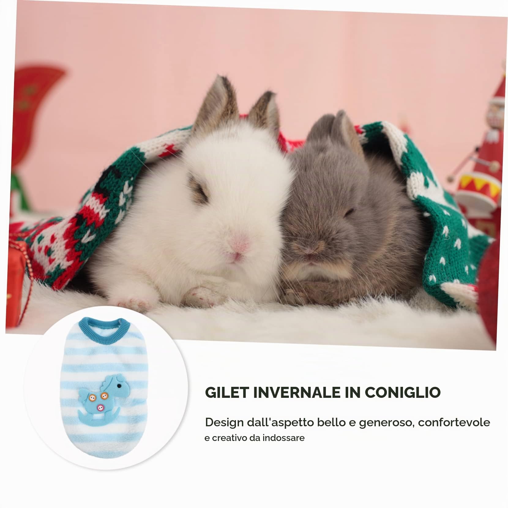 Abaodam Vestito Invernale per Conigli e Porcellini Dindia Gilet Decorativo e Traspirante Vestibilità Confortevole e Adatto Conigli Nani e Animali