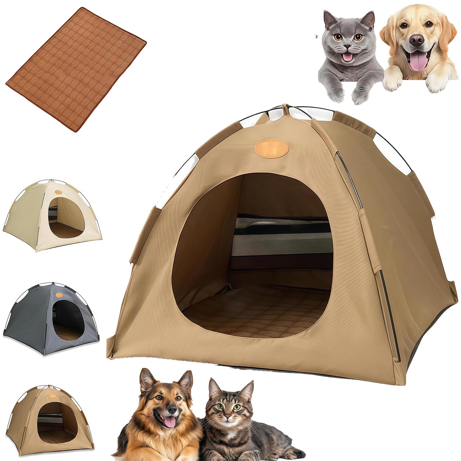 Tenda per Animali Domestici, Tenda Pop-Up per Gatti E Cani di Piccola Taglia, Rifugio Portatile con Tappetino Refrigerante, Traspirante, Lavabile, Pieghevole