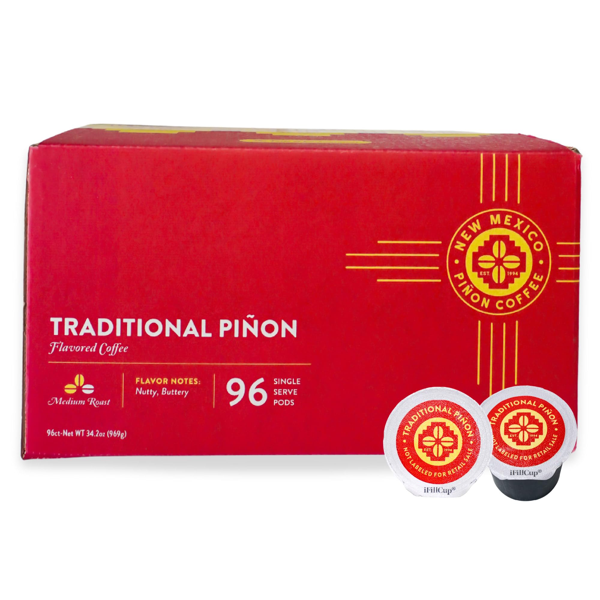New Mexico Piñon Naturally Flavored Coffee K Cups Traditional Piñon Capsules - Nutty & Smooth Medium Roast 100% Arabica Single Serve Recyclable