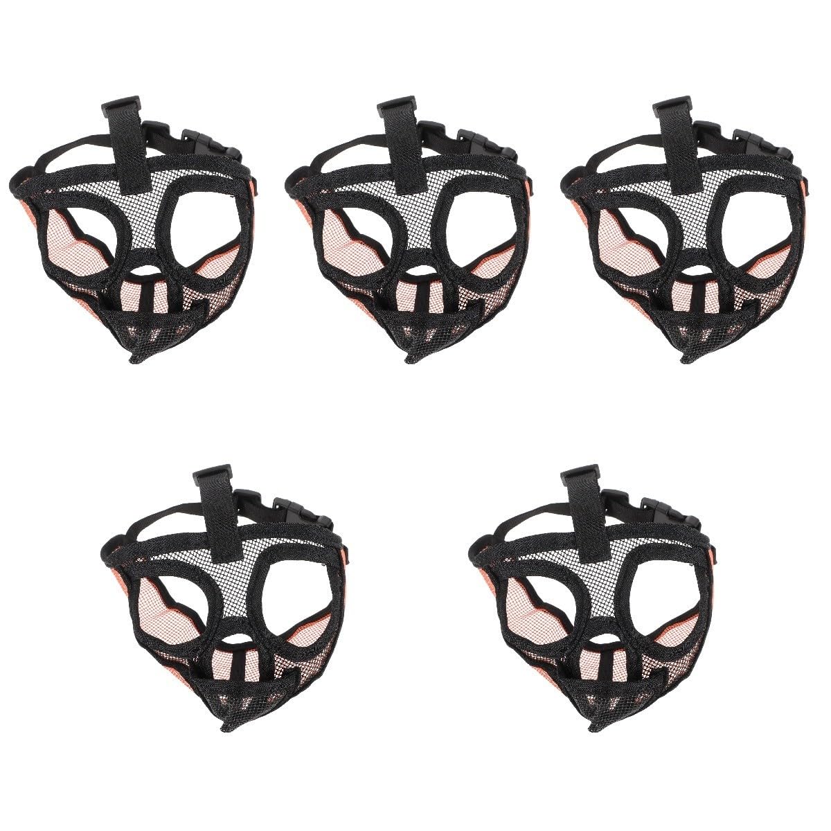Sosoport 5pièces Muselière Respirante pour Chiens Ajustable Et Confortable Idéale pour Empêcher Les Aboiements Morsures Accessoire pour Et Autres Races à Museau Court