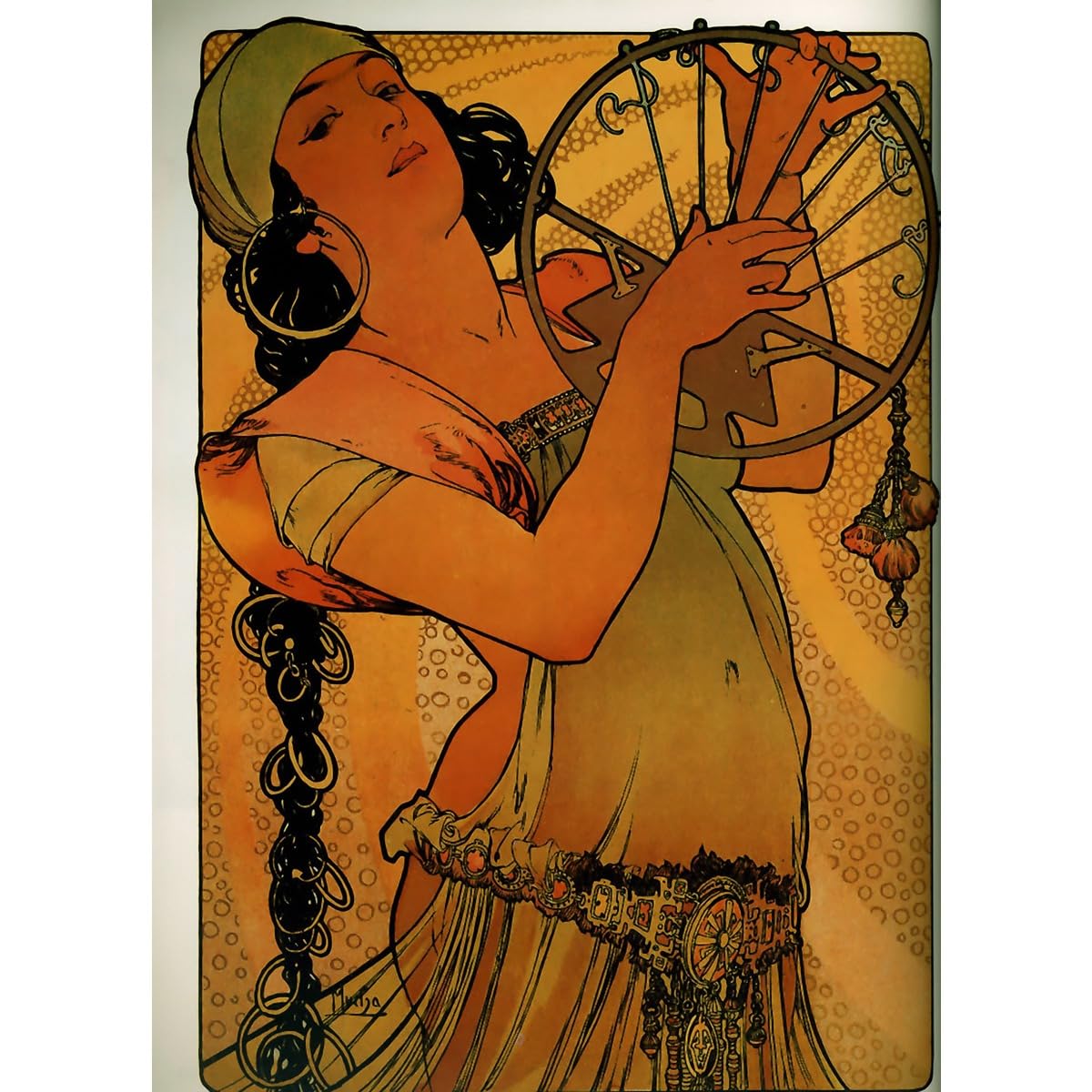 Impression sur toile Solome par Alphonse Mucha de 76,2 x 101,6 cm décorative roulée - 2