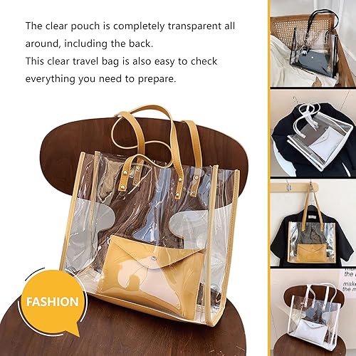 Miniatura 6 de Bolso cruzado transparente aprobado por el estadio - Bolso pequeño para mujer con bolsa de privacidad