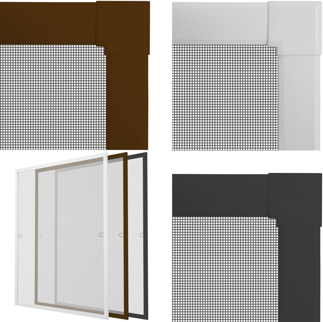 Insektenschutz-Fensterrahmen Insektenschutz Alurahmen Fenster Comfort - 100x120cm (Weiß)