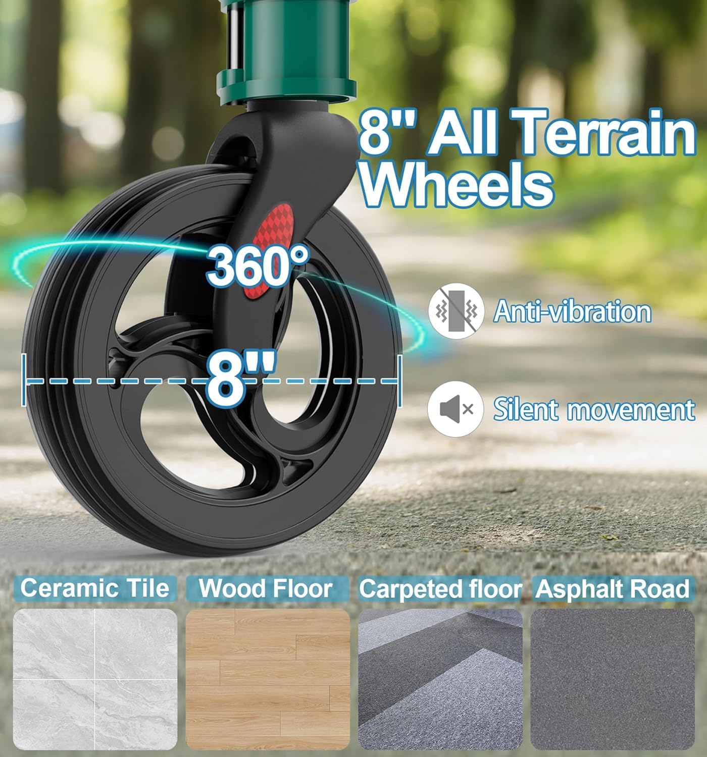 HOMLAND 3 Wheel Walkers for Seniors, FSA/HSA Eligible Foldable Wheeled Rollator with Cane Hold and Cup Hold, Lightweight Three Wheel Rolling Walker Height Adjustable for Seniors