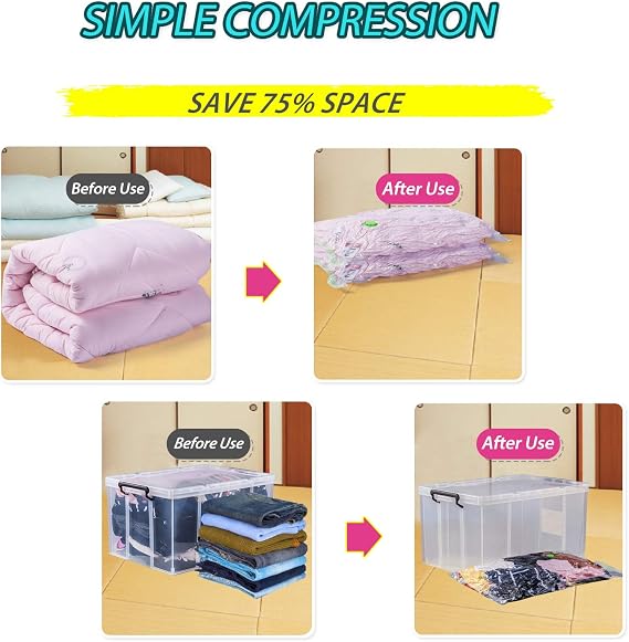 Opaza Extra Large 4 Packs Vacuum Storage Bags, Jumbo [130 x 100 cm] Airtight Space Saver Compression Bags XXL for Clothes,Duvets,Bedding