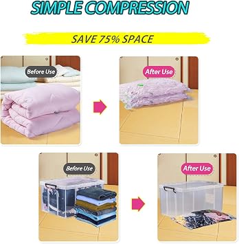 Opaza Extra Large 4 Packs Vacuum Storage Bags, Jumbo [130 x 100 cm] Airtight Space Saver Compression Bags XXL for Clothes,Duvets,Bedding