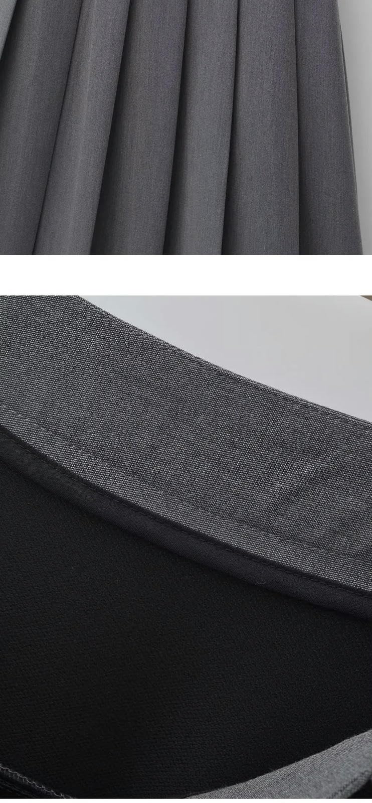 Czarna spódnica Vintage Szare Średniej Długości Spódnice Kobiety Wiosna Lato Wysoka Talia Plisowana Spódnica Parasol Moda Kobiece Styl Ubrania