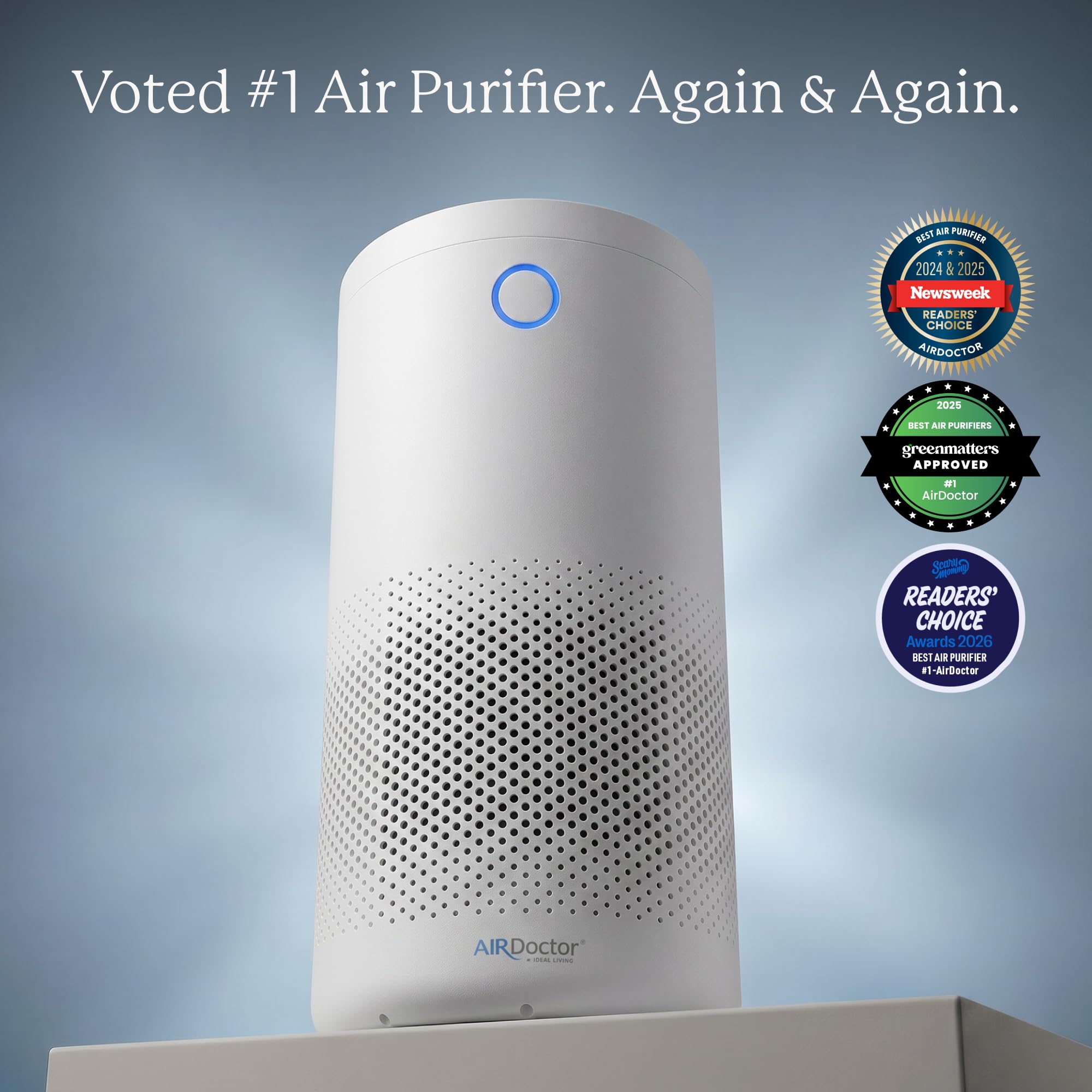 AIRDOCTOR Purificador de aire AD4000. Perfecto para habitaciones grandes, sótanos de hasta 2.776 pies cuadrados. Elimina alérgenos, humo, polvo, moho, pelo de mascotas, olores, polen. UltraHEPA de
