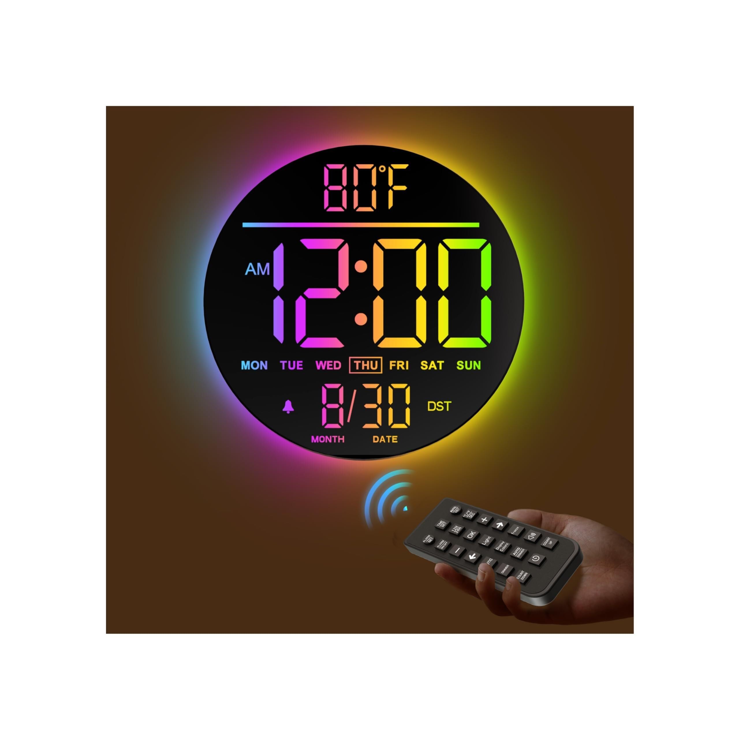 Horloge murale numérique 10 pouces multifonction pour le bureau - 8