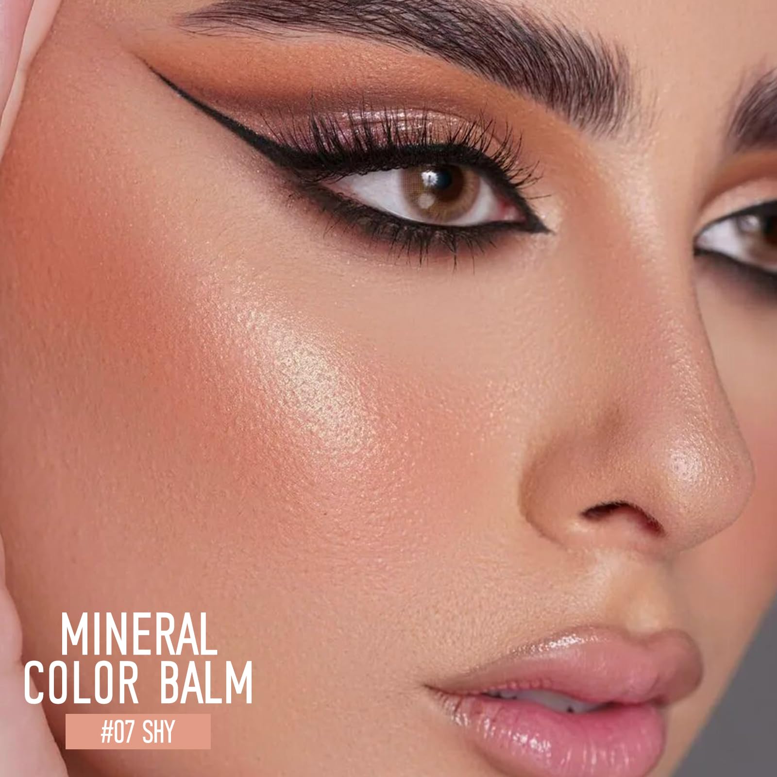 KYDA Mineral Color Balm, SPF 35, Buildable Shimmer Color for Lip and Cheek Natural Shimmer Cream Blush Stick - Image 3