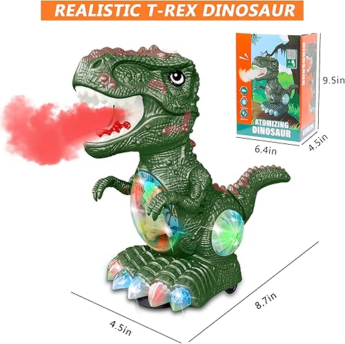 Miniatura 7 de Juguetes de dinosaurio para niños de 1 a 2 años, música de rugido y luces, juguetes para niños y niñas de 1 a 3 años, juguetes de dinosaurio en