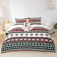 Vista 4 de Funda de edredón azteca marrón, juego de ropa de cama bohemio occidental para niños, niñas, adolescentes, bohemio, exótico, indio, funda de edredón