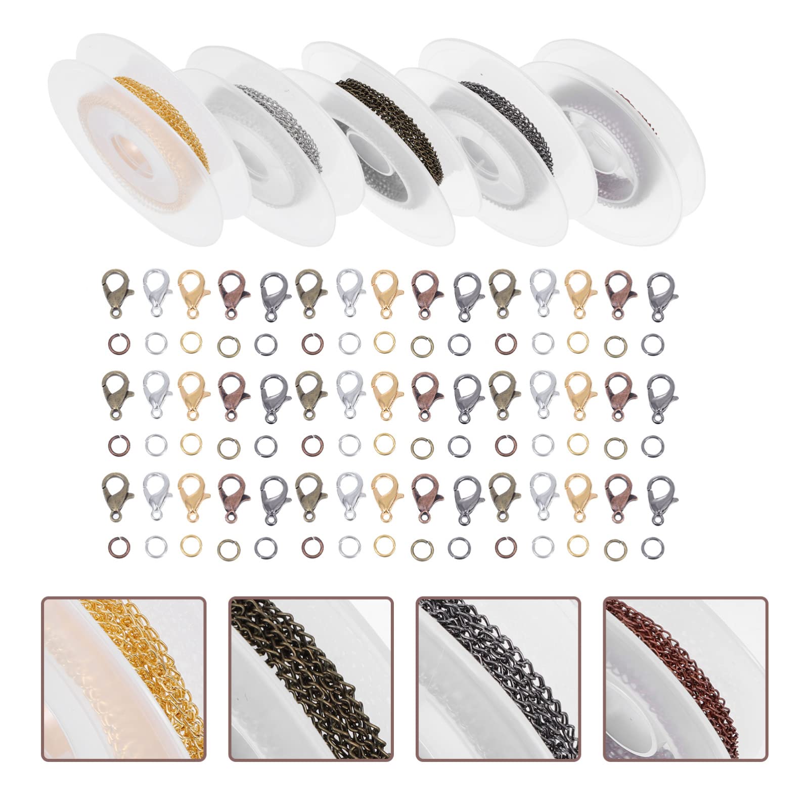 Colgante 2 Piezas para Pulsera Suministros extraíbles Cadenas Joyería Hebillas Salto Conexión Cierres Collares (como se muestrax5pcs 300X0.3cmx5pcs)