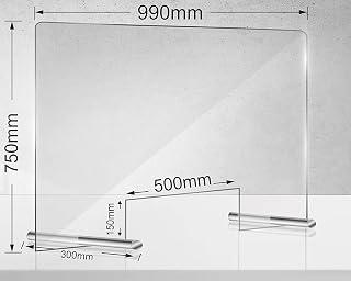 Manschin-Laserdesign Acryl Schutzschild | Niesschutz | Spuckschutz | Thekenaufsteller | Schutz gegen Tröpfcheninfektion (990x750mm Querformat)