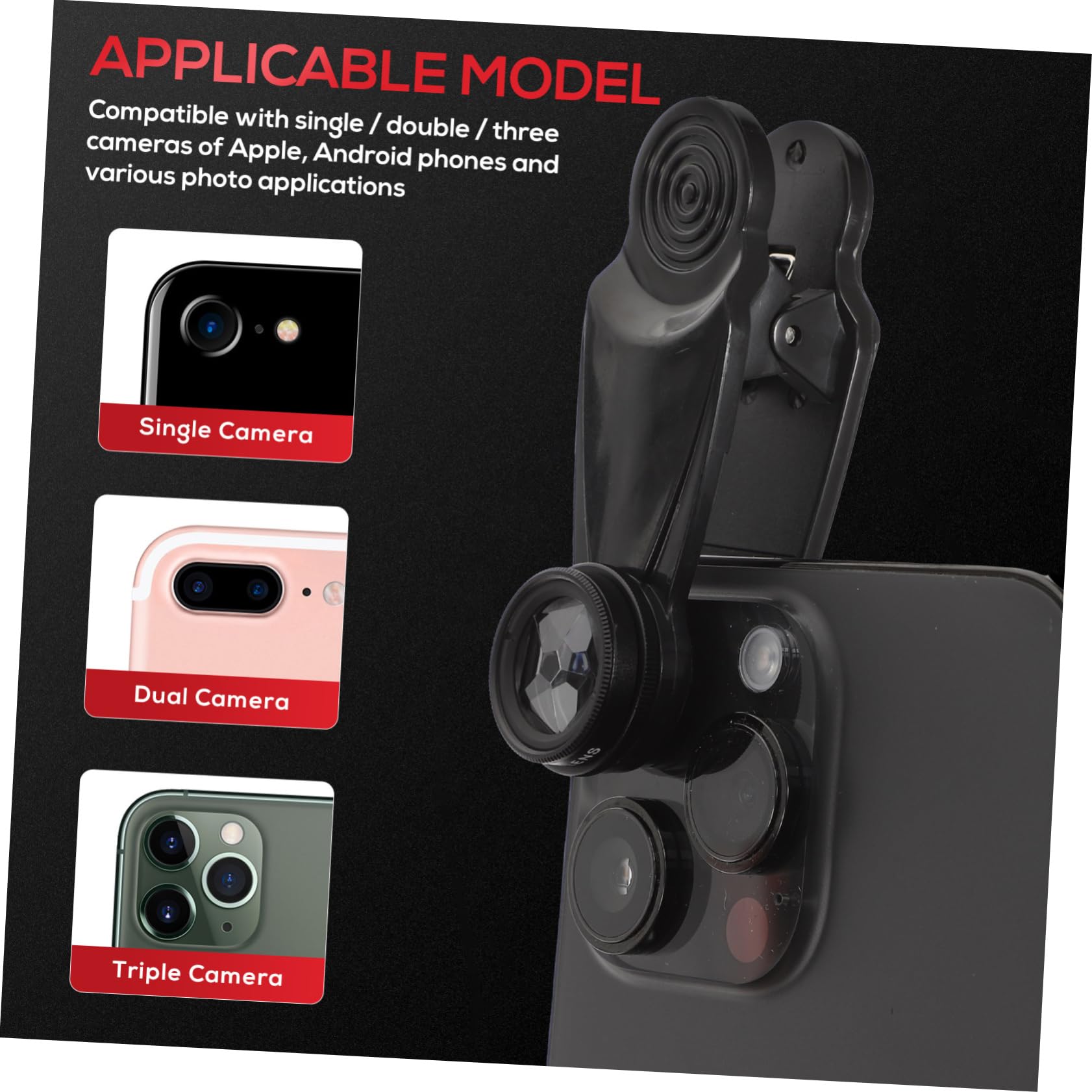 NUOBESTY Per Fotocamera Del Telefono Kit Grandangolare e Fisheye Adatto Per Macro e Teleobiettivo Include Cpl Per Scatti Professionali