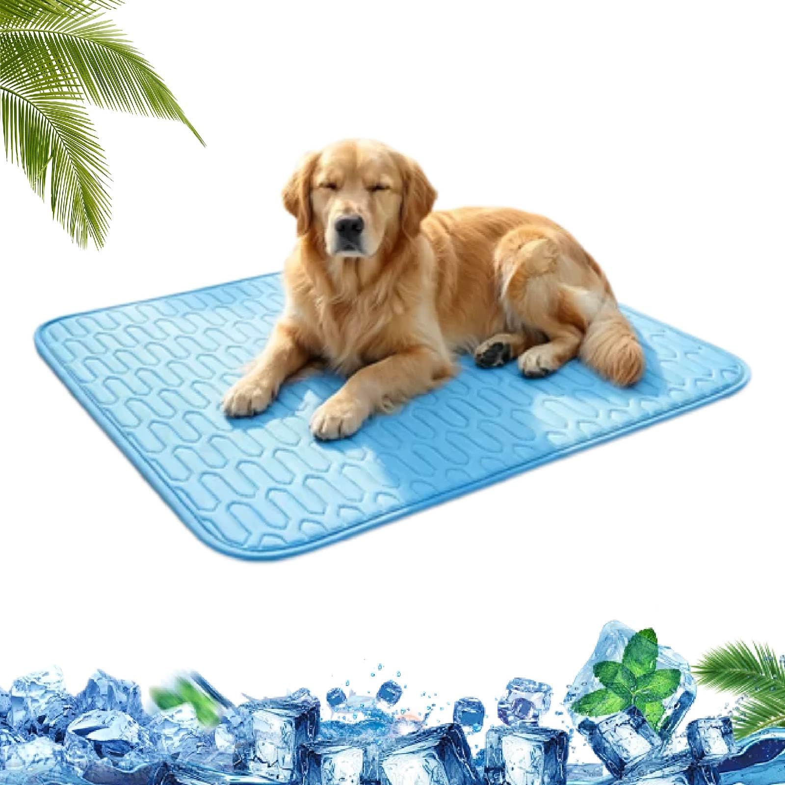 UZIPZ Self-Cooling Dog Mat Large for Car and Garden (Blue, 70 * 55cm)