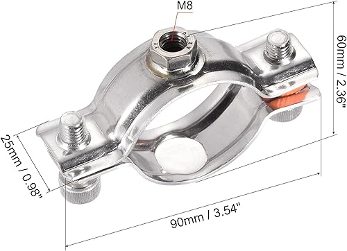 Miniatura 2 de uxcell Soportes de tubería de montaje en techo de pared, abrazadera de soporte de tubo ajustable de acero inoxidable 304 para tubería de 1.890-2.008