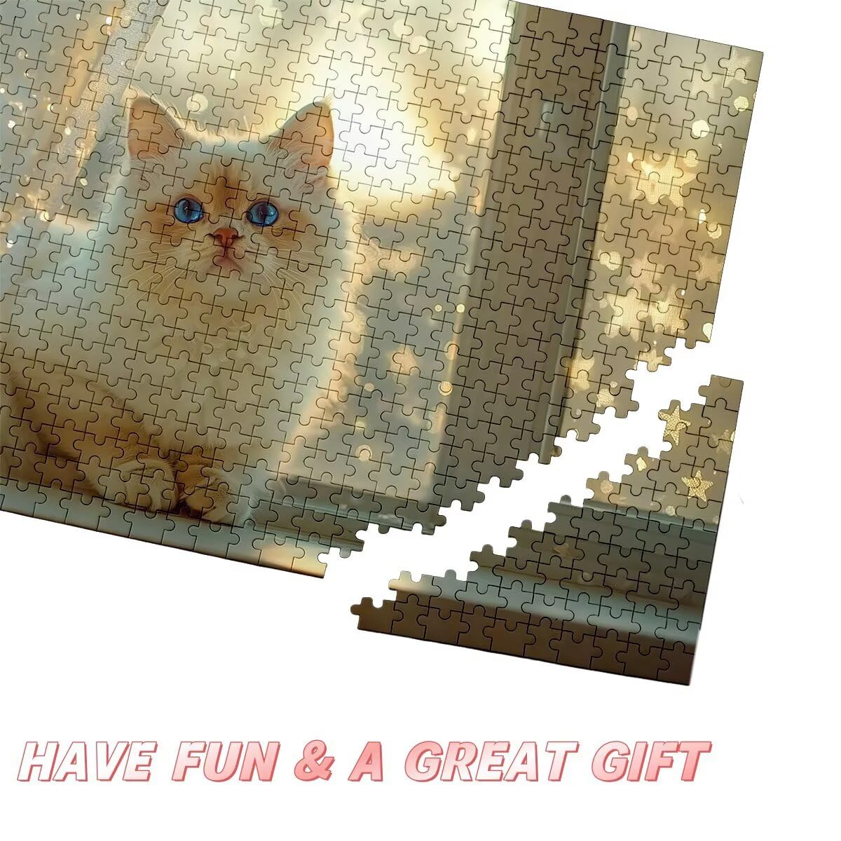 Puzzle 3000 Pezzi Gatto, Puzzle Animale per Adulti, Puzzles in Legno Intrattenimento Creativo, Divertimento, Puzzles Educativi Classici con Confezione di Alta Qualità Idea Regalo Donna Decor -3008
