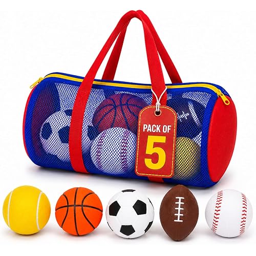 5 Balls for Toddlers 1-3 | Basketball Football Baseball Soccer & Tennis