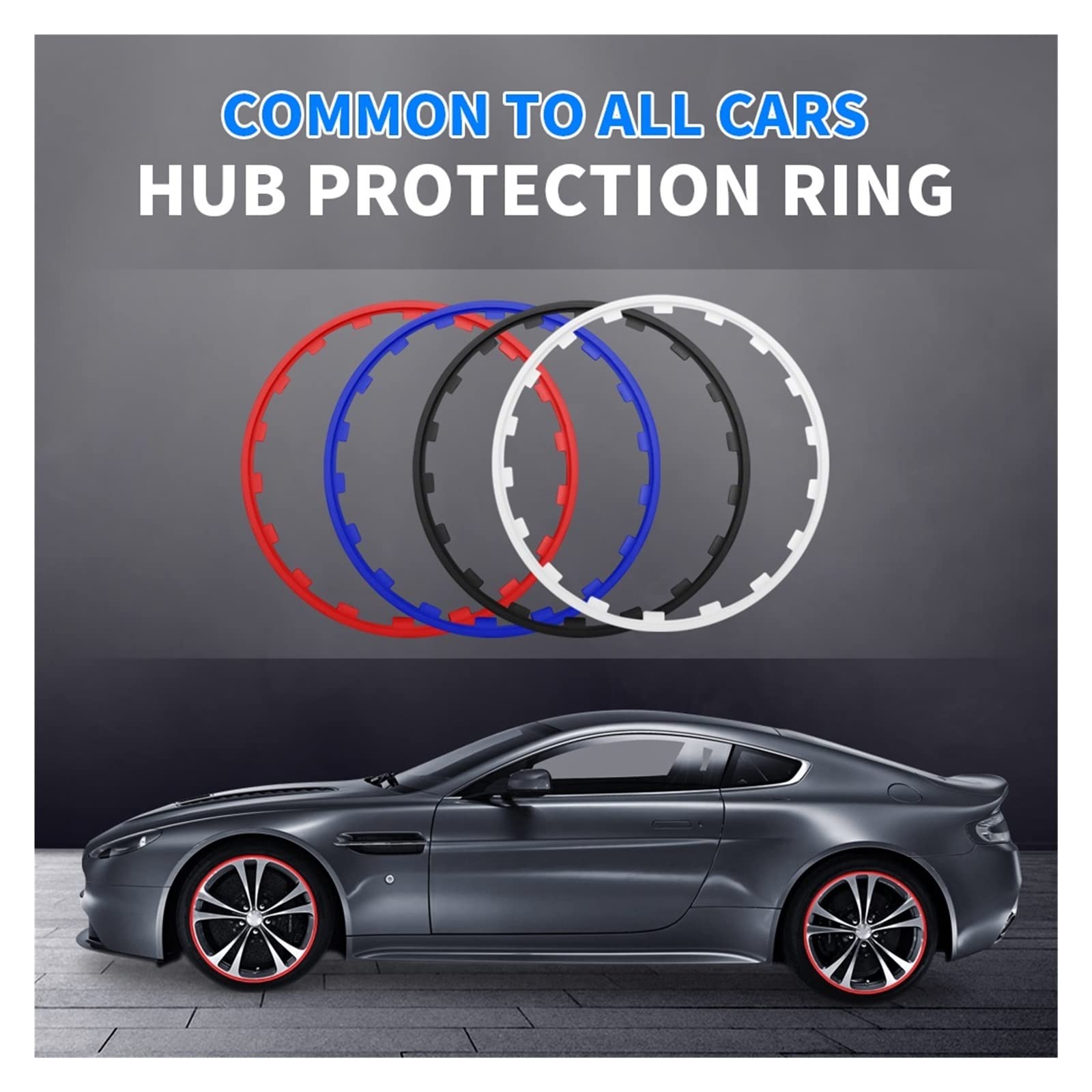 4 SZTUK Ochrona felgi samochodowej Taśma dekoracyjna. Kompatybilny dla BMW M E46 E90 E60 F10 F30 E39 F20 E36 E87 E92 G30 X5 18/19/20 cali (Color : 20inch White)