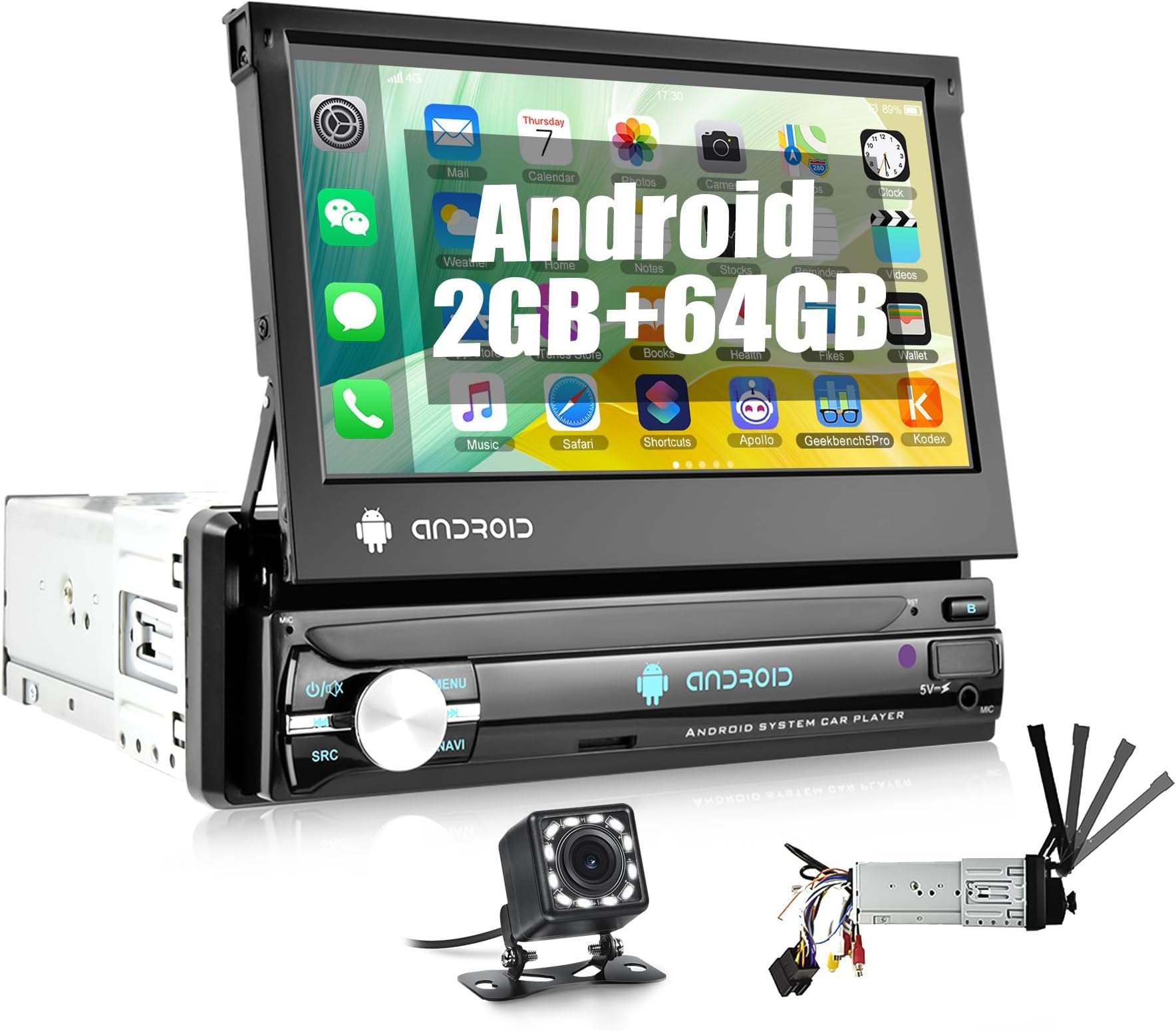 9.3'' Wireless Apple CarPlay Screen with HD Front and Rear Backu 並行輸入品 Wireless Apple Carplay \u0026 Android Auto, 9.3 Portable Car Stereo with 4K ADAS  Dash Cam, Phone Mirroring, AUX&frasl;FM&frasl;Speaker&frasl;Bluetooth, 32.8ft Backup Camera