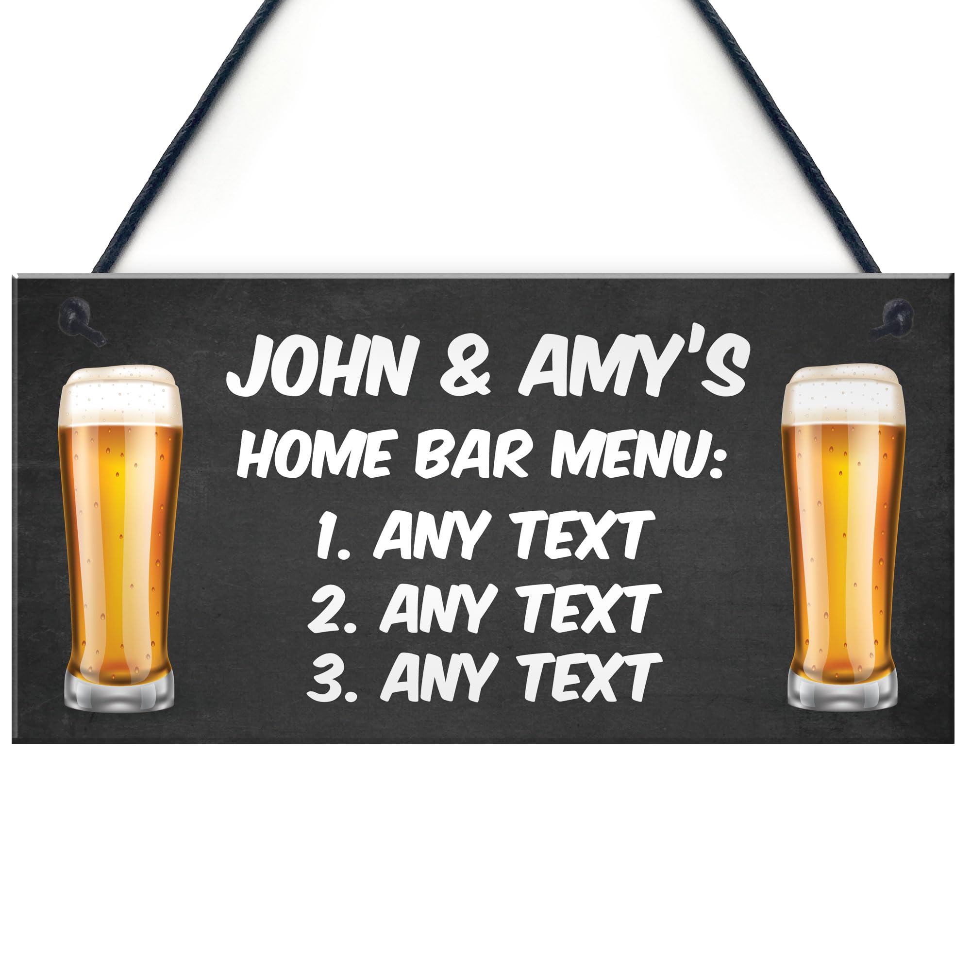 Red Ocean Personalised Home Bar Menu Sign Novelty Bar Signs For Home Garden Bar Man Cave Signs