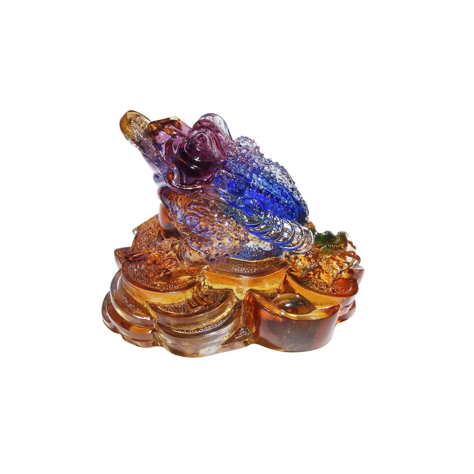 Crapaud doré décoration chanceuse maison bureau argent grenouille