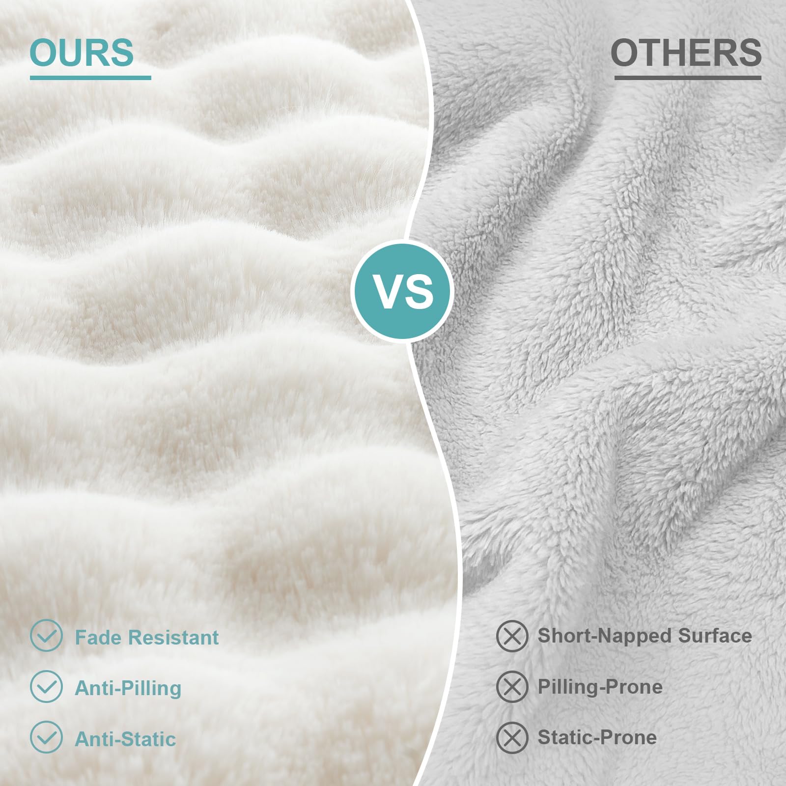 COZY KISS Self Warming Dog Bed for Large Size Dog, Faux Fur Orthopedic Puppy Sofa with Washable Removable Cover, Bolster Orthopedic Egg Crate Foam Bed for Pet Up to 100 lbs, XL 44x32x7 inch, Beige - image 5