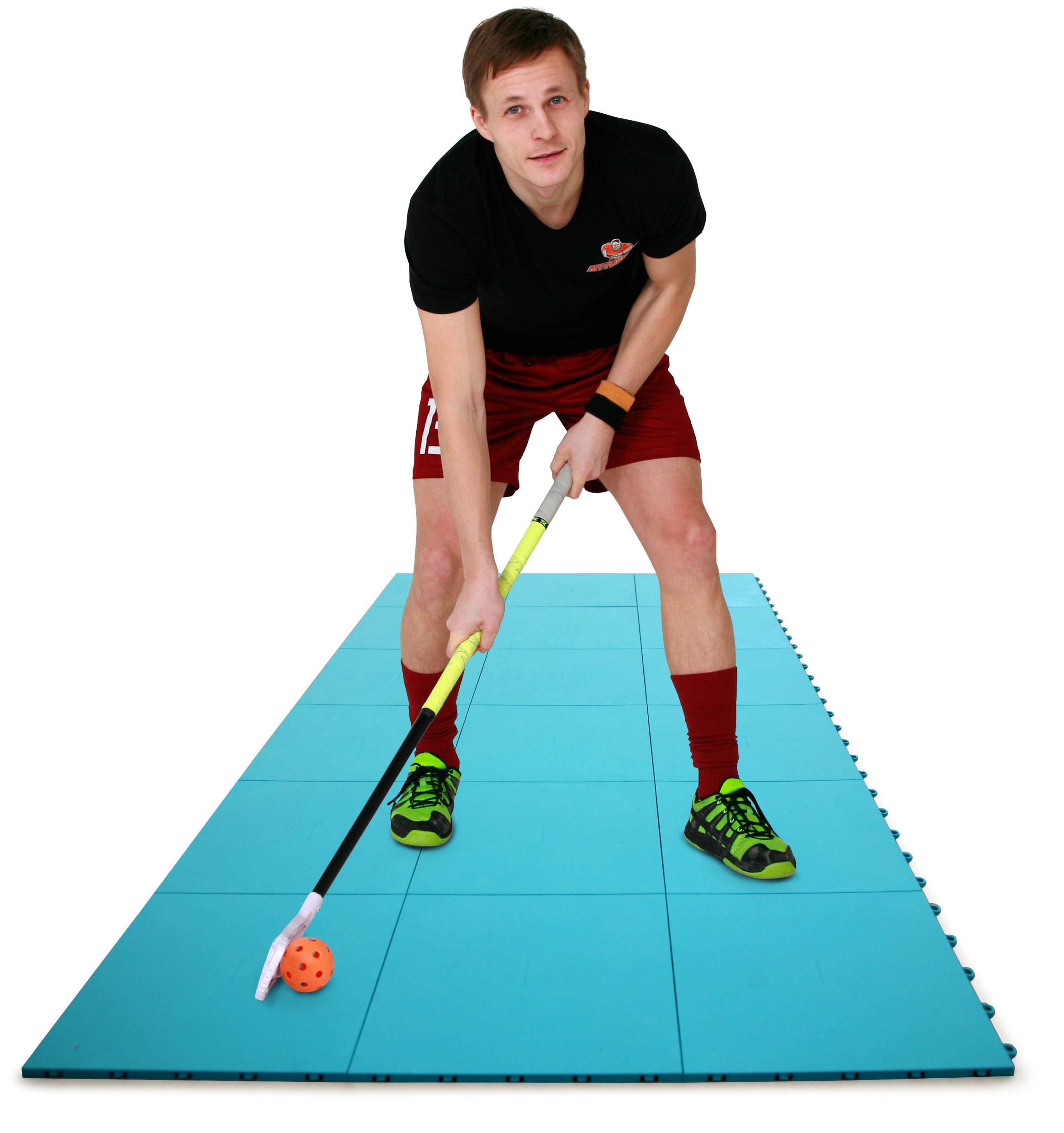 High Durability Teal Dryland Flooring Tiles - Slick Interlocking Training Surface for Stickhandling, Shooting, Passing - Indoor & Outdoor for Hockey, Floorball, Field Hockey