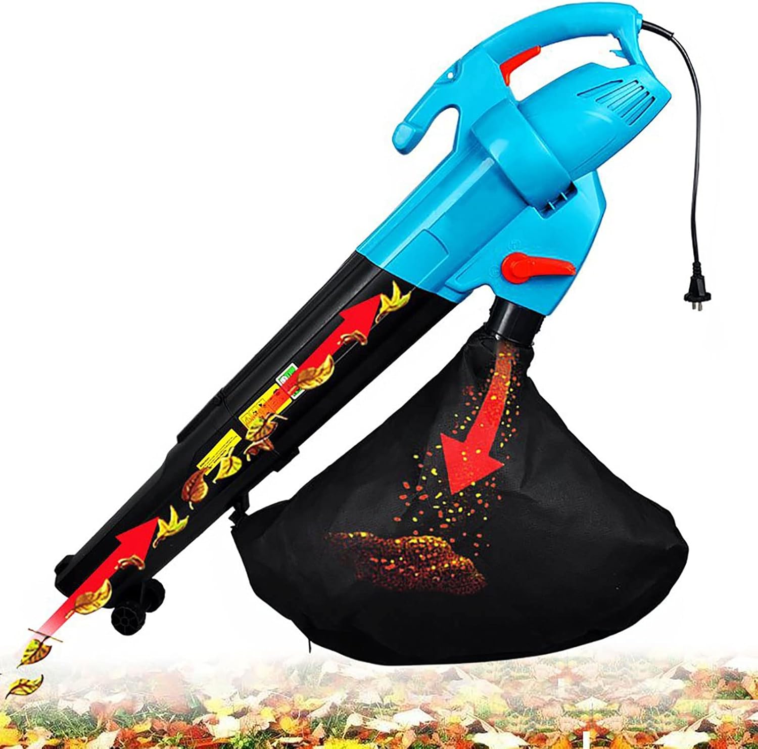 Dust Removal Blower 3000w Powerful Blower Electric Leaf Blower with Guide Wheel-Garden Leaves, Road Area Snow, Household Dust Removal (Color : Power Cable, Size : 30m/98.4ft) (Power Cable 15m/49.2ft)
