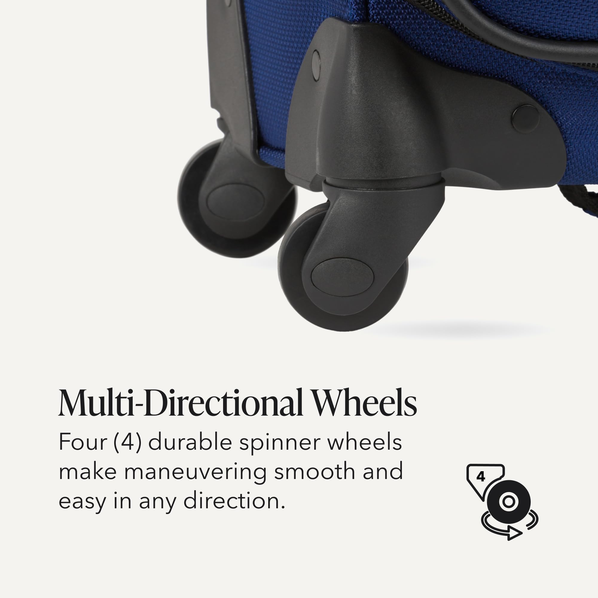 SWISSGEAR Sion Softside Expandable Spinner Luggage Durable Lightweight Travel Suitcase, Blue, 3-Piece Set (Carry-On/Medium/Large) view 7