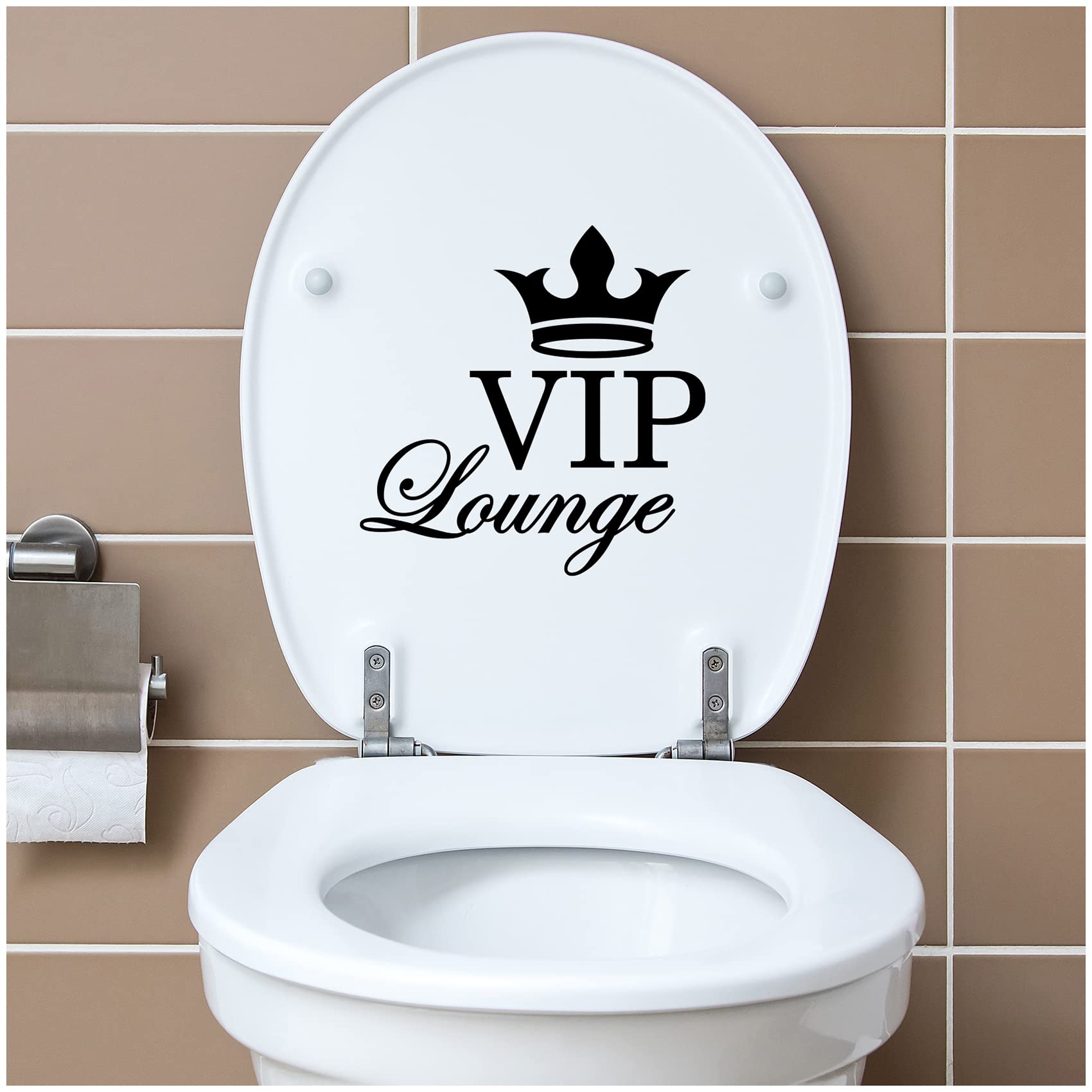Finest Folia K154-11 Vip Lounge Toilet Lid Sticker Decal, Funny Saying, Self-Adhesive, Waterproof, Glossy, Rectangular, Indoor, Vip Lounge