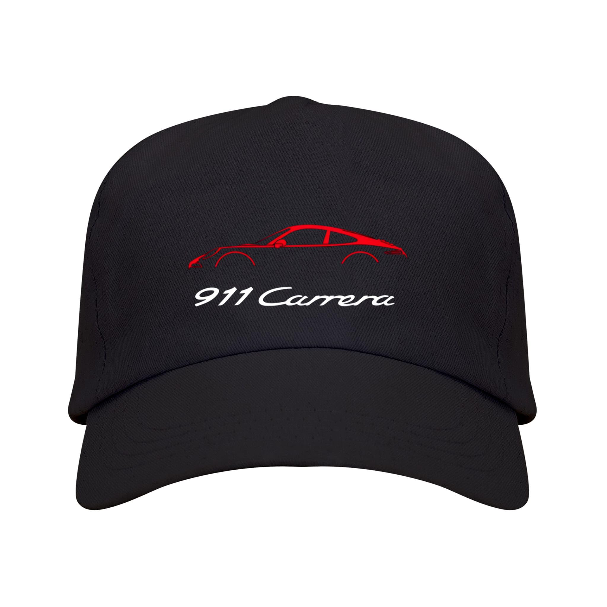 Gorra Racing Fans 911 Carrera para Hombre - Diseño de 5 Paneles con Logo Emblemático - Color Negro - Fabricación en 100% Algodón de Alta Densidad (340 g/m²)