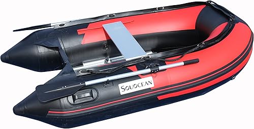 Miniatura 4 de Balsa inflable de 9.2 pies para pesca en bote pontón bote Kayak con piso de aluminio