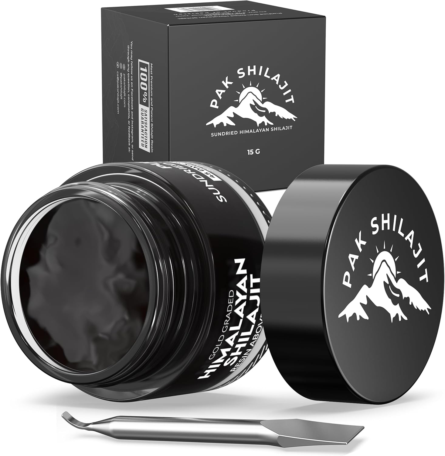 Gold Graded Himalayan Shilajit Above 17000FT 15Grams Purified & Organic Natural Dried Shilajit Resin, 85 Plus Natural Essential Minerals, Rich in Fulvic Acid and Humic Acid