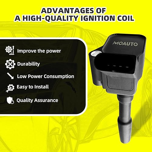Miniatura 2 de MOAUTO Juego de 4 bobinas de encendido 06E905115D 06J905110G y 4 bujías de iridio compatibles con Volkswagen Audi Beetle Golf Jetta 1.8L 2.0L L4