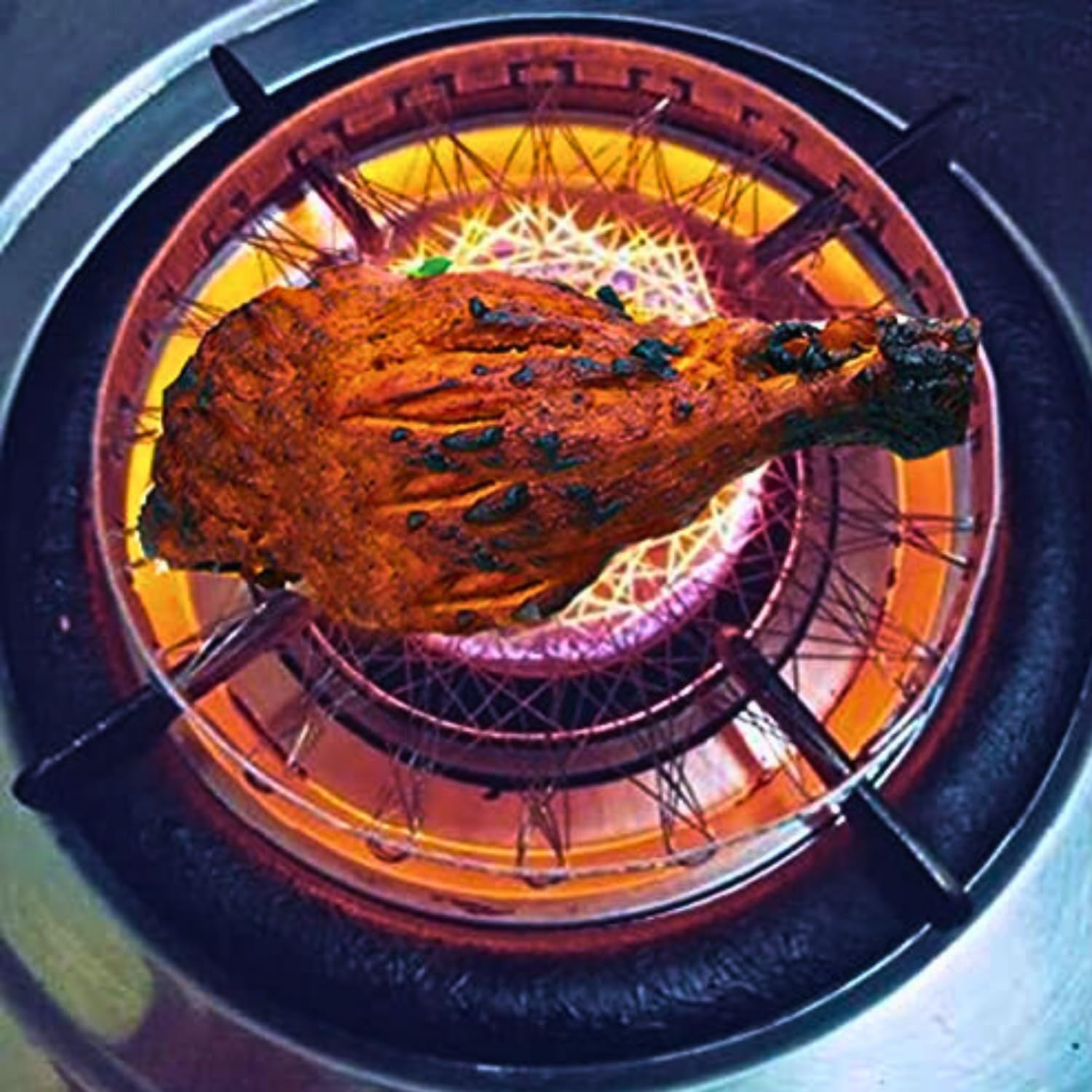 Premium Mini Tandoor Grill: Stainless Steel Chhota Tandoor Jali for Gas, Compact LPG Saver Design, Ideal for Home & Outdoor Barbecues, Round Mesh for Rasoi Stove, Pack of 2, Stainless Steel-image-30