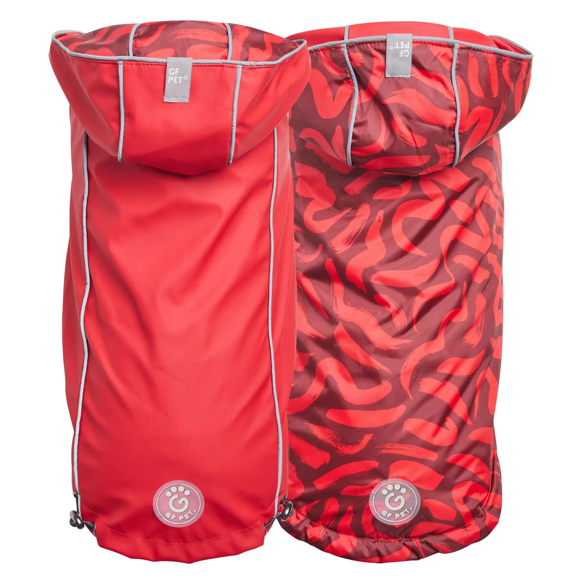 GF Pet Reversible Elasto-Fit Raincoat - Red/Red - XS