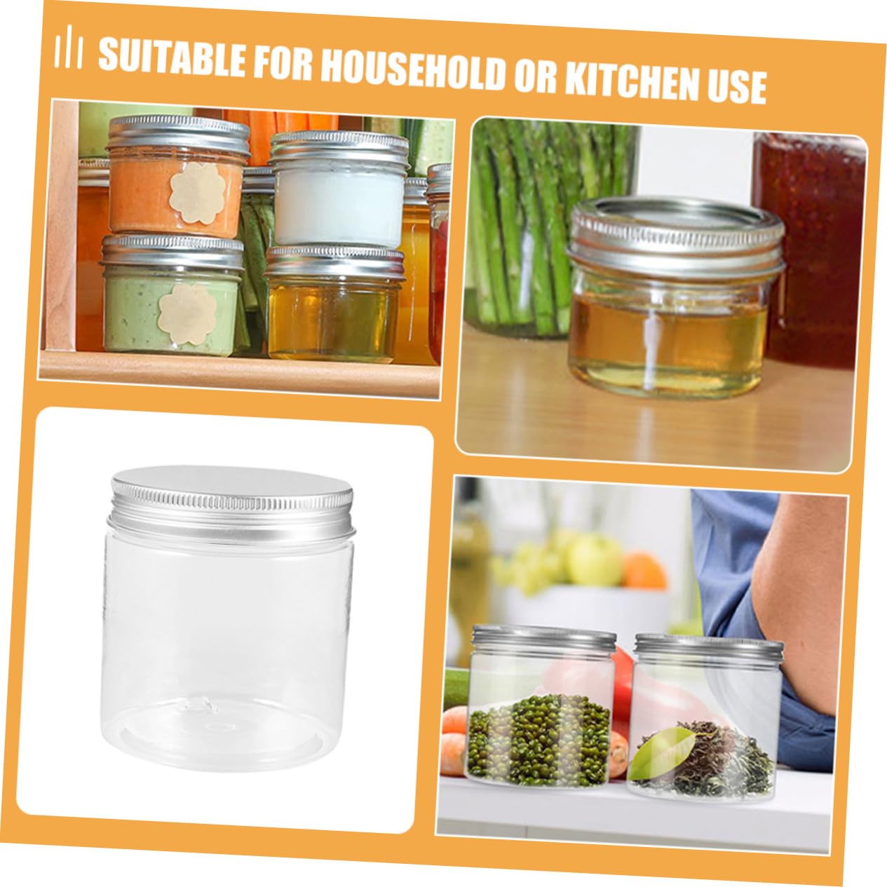 Mikinona 20 Stück Teiliges Transparente Vorratsgläser mit Luftdichtem Silbernem Aluminiumdeckel Kleine Mehrzweck aufbewahrungsgläser für Lebensmittel Klare Behälter mit Schraubverschluss