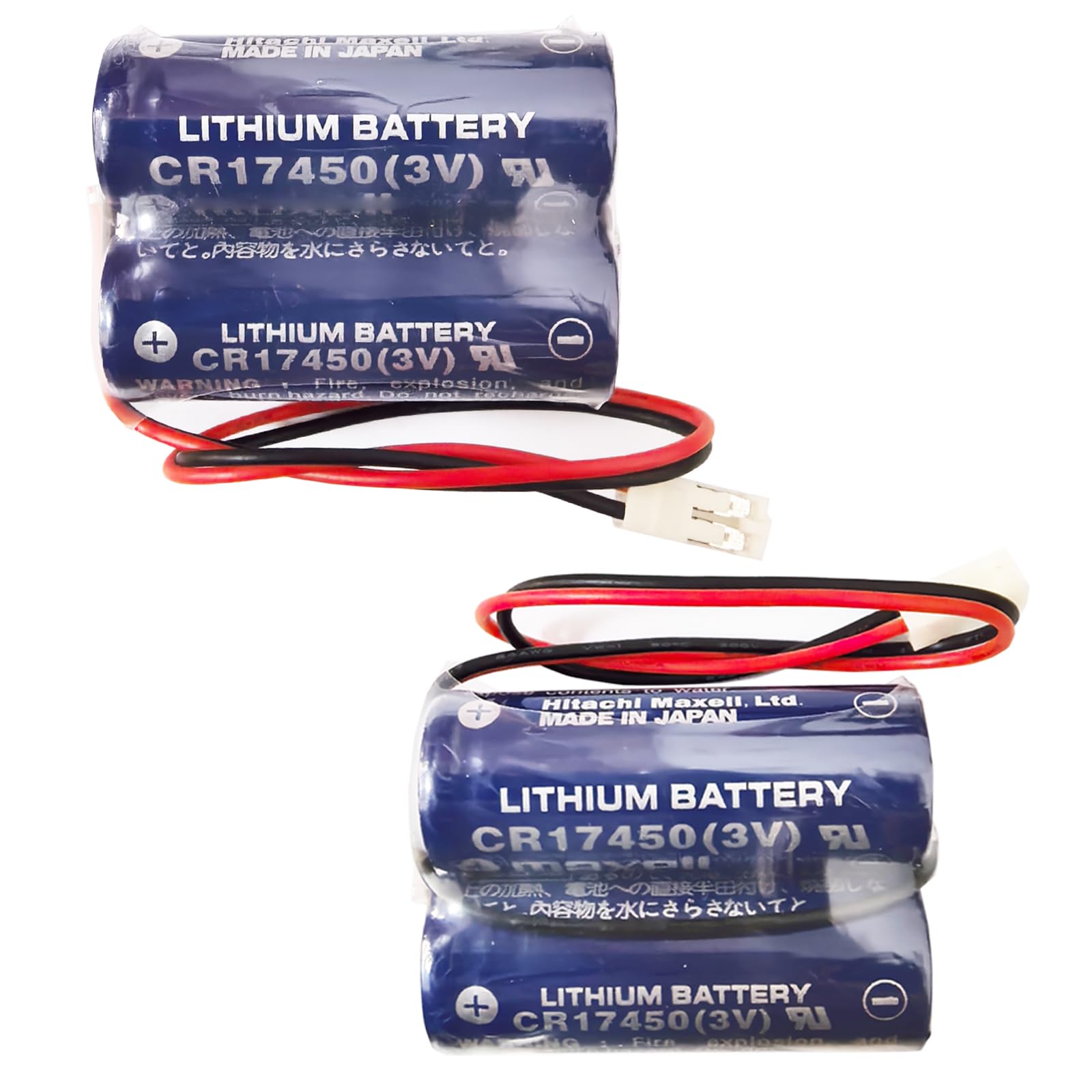 Batería de repuesto CR17450 (3 V) 2CR17450 compatible con la batería de litio Maxell 2CR17450 con cable y enchufe, D80UB016150 con batería de repuesto de 3 V