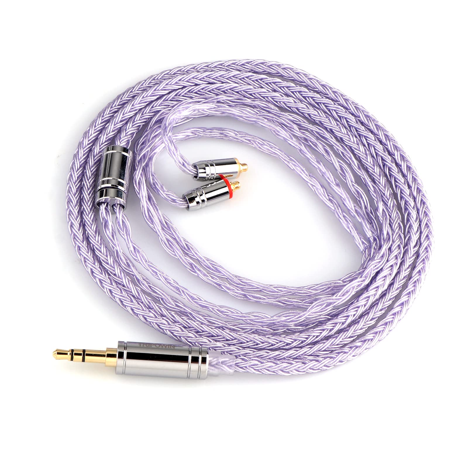 Linsoul Tripowin Zonie IEM Cable, 16 Core Silver Plated Earphone Upgraded Cords, 1.25m SPC in Ear Monitor Cable for 7HZ Timeless AE TINHIFI T2 PRO T3 T4(MMCX, 3.5mm)(Lavender)-image-25