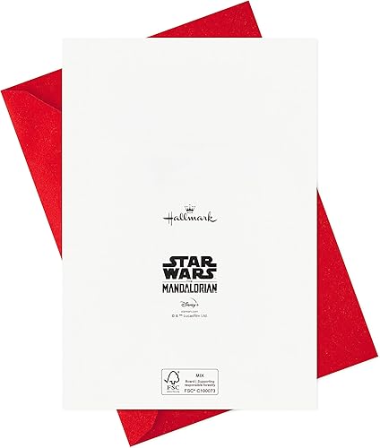 Miniatura 7 de HALLMARK Star Wars The Mandalorian - Surtido de tarjetas navideñas en caja (16 tarjetas y sobres) Grogu, Baby Yoda, muñeco de nieve