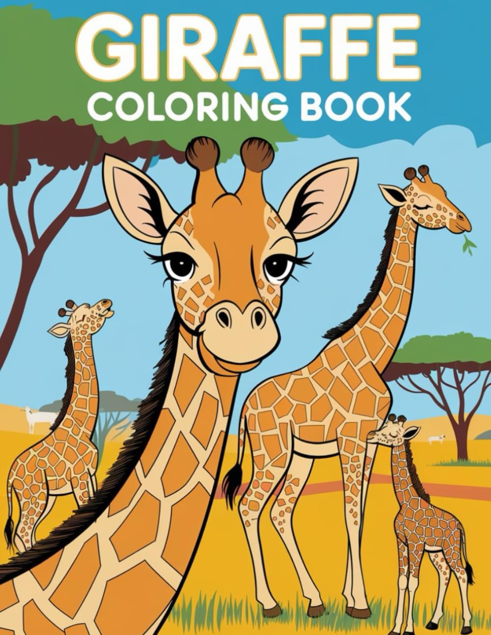 Giraffe Coloring Book for Kids Ages 4-8: 30 Fun and Cute Safari Adventures Coloring Pages: Explore the Tall World of Giraffes with 30 Unique Coloring ... and Girls | Boosts Creativity and Learning