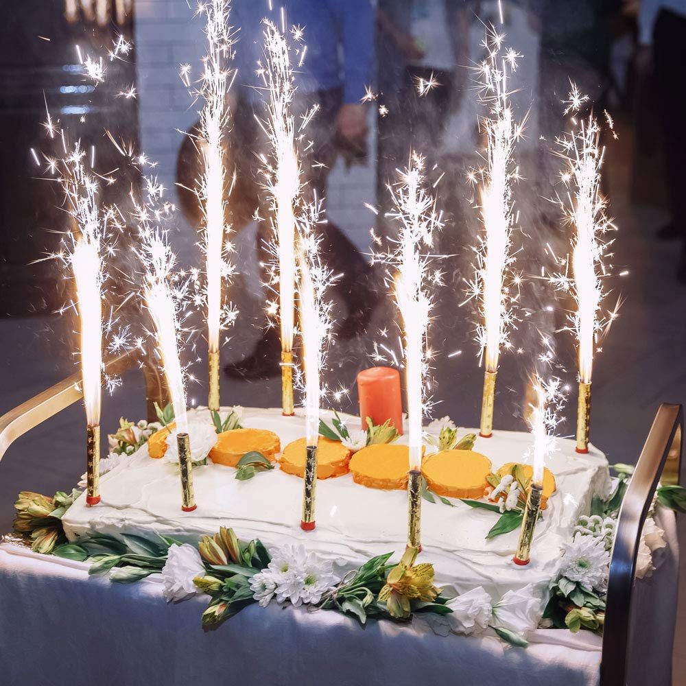 vama Großpackung Gastropack 60s Edle Tortenfontäne Zimmerfontäne Eissterne Zaubersterne Eisfontäne Traumsterne für Verlobung Hochzeit Geburtstag Deko für Kuchen Torten in edler schwarzer Hülle 108